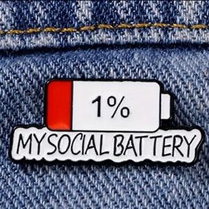 Funny 1% My Social Battery Level Brooch Enamel Pin